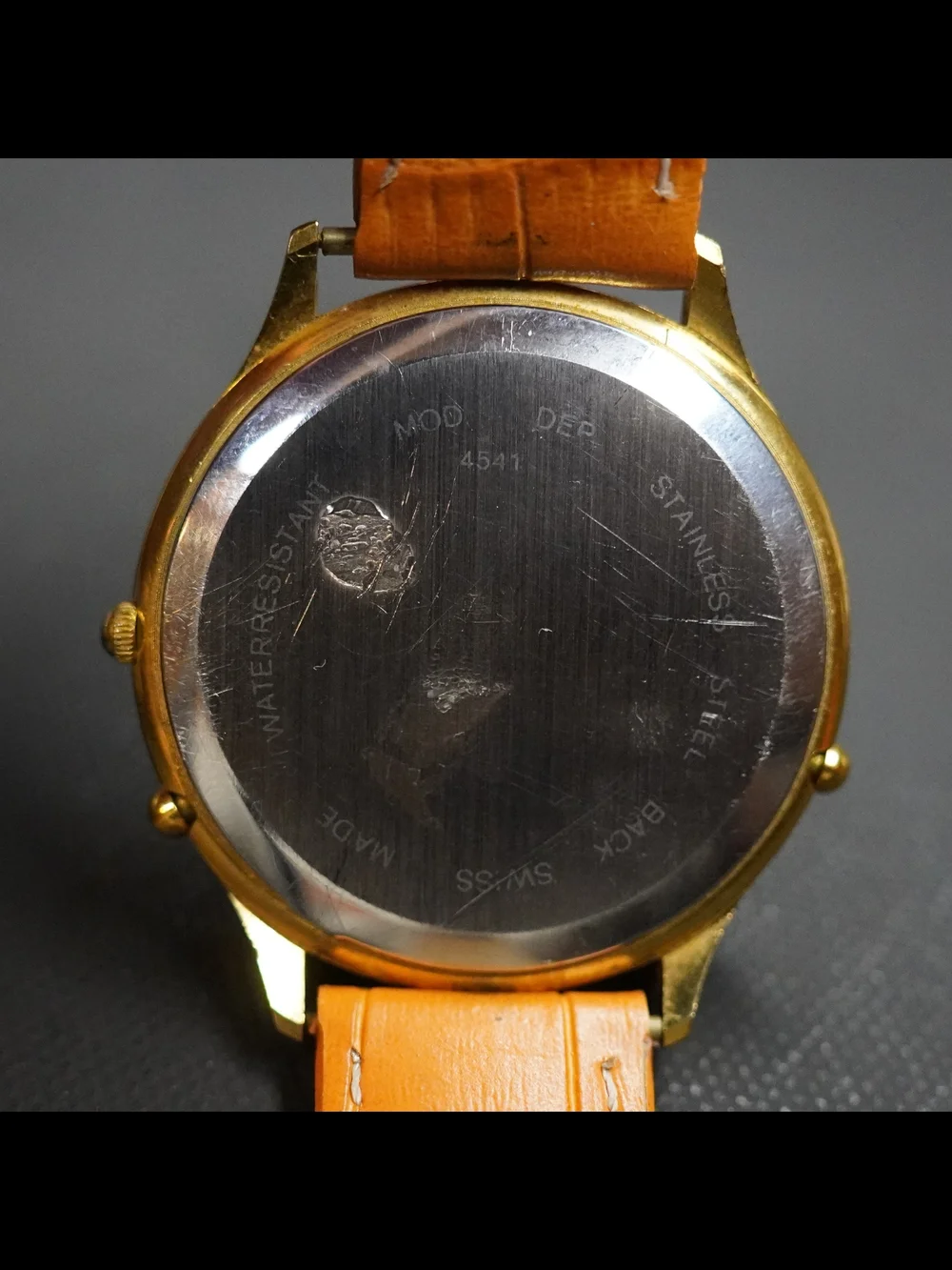 Alfex 4541 Swiss Made Moonphase Triple Calendar White Dial Gold Tone Men's Watch